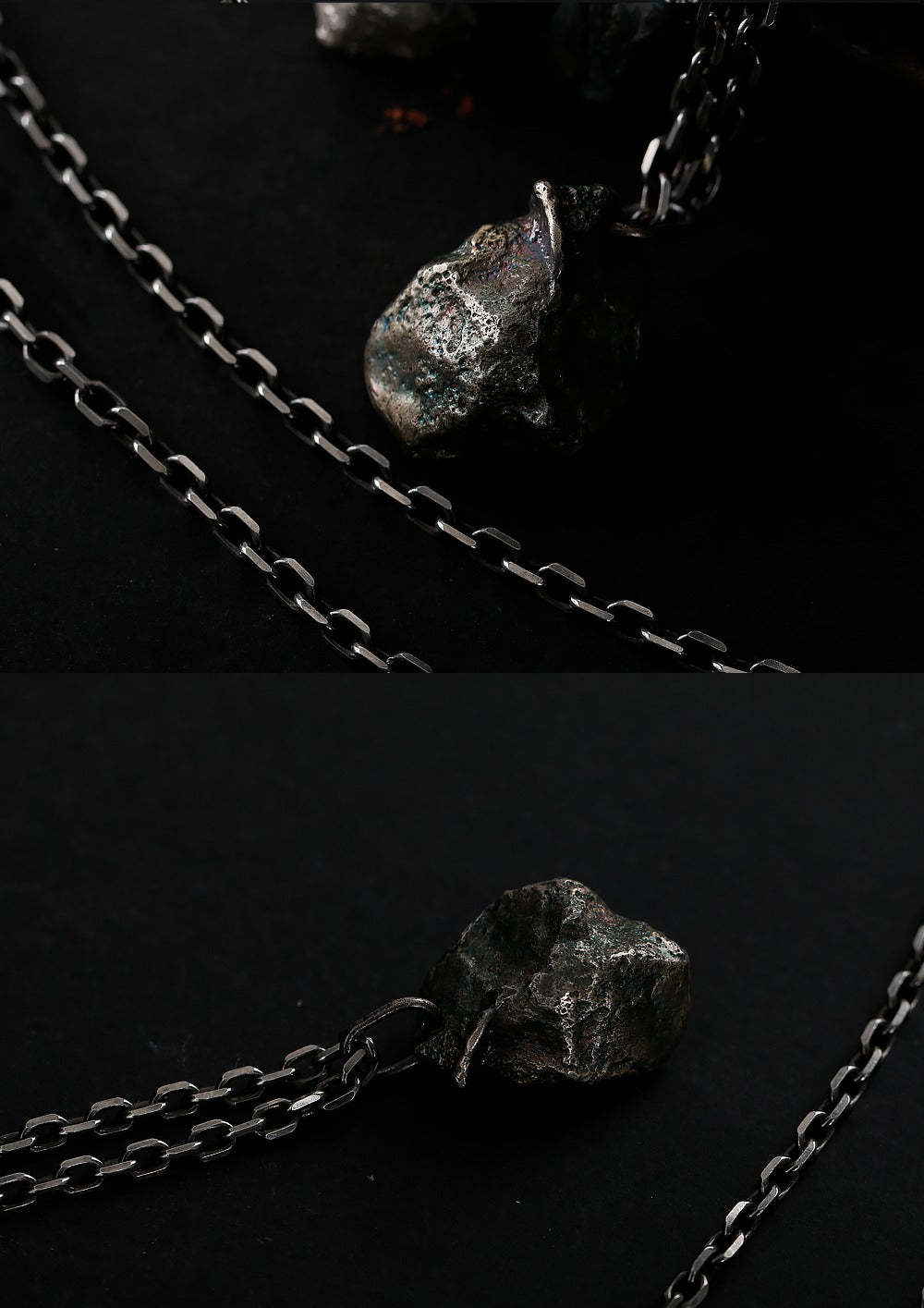 999 Irregular Silver Nugget DIY Melting Gold Vintage Style High-End Necklace Pendant for Men
