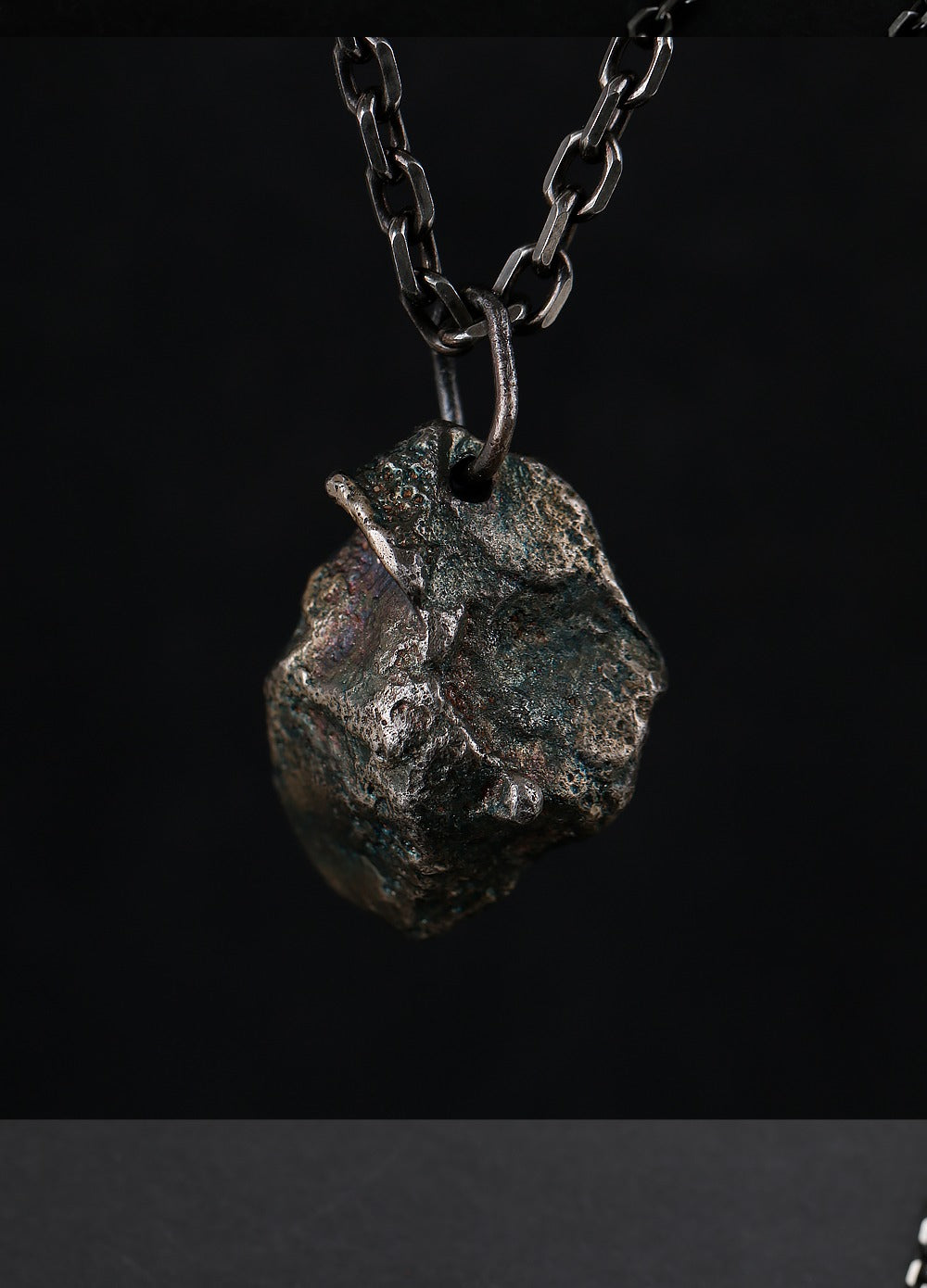 999 Irregular Silver Nugget DIY Melting Gold Vintage Style High-End Necklace Pendant for Men