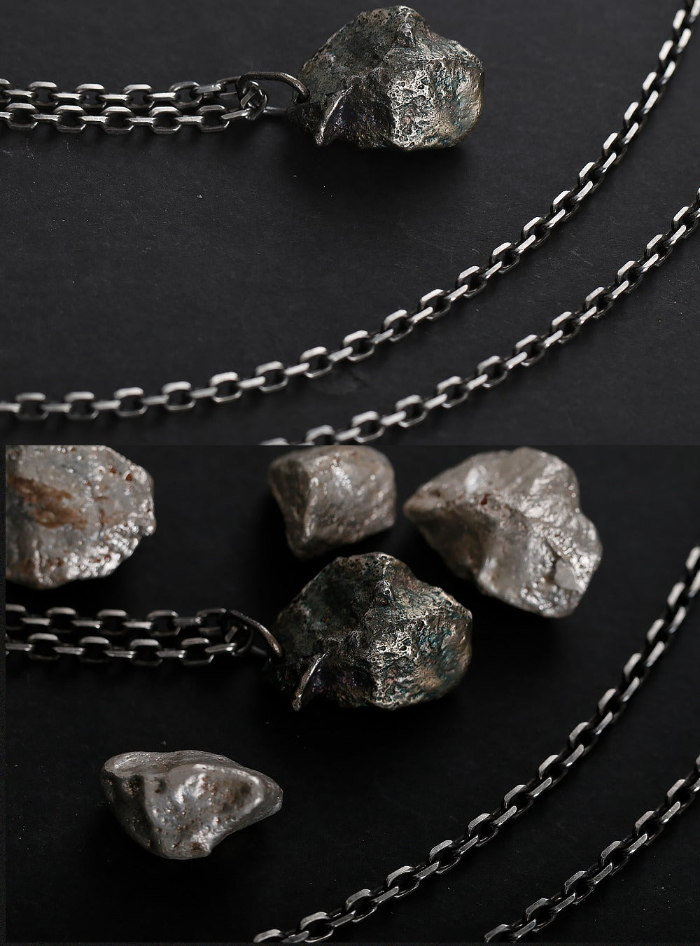 999 Irregular Silver Nugget DIY Melting Gold Vintage Style High-End Necklace Pendant for Men
