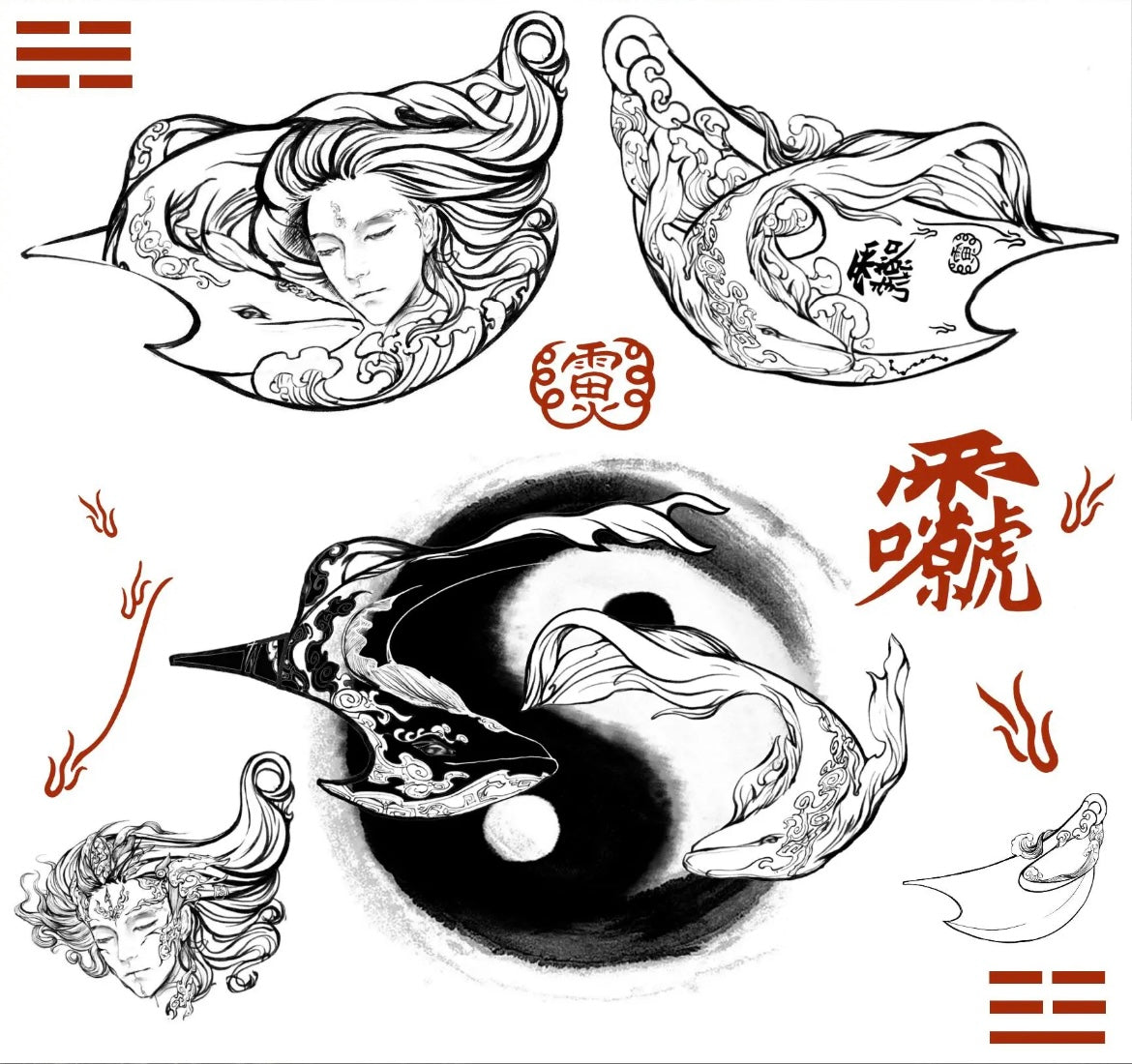 925 Silver Handmade Chinese Mythology Zhuang Zhou Kunpeng Amulet Unique Creative Pendant Necklace