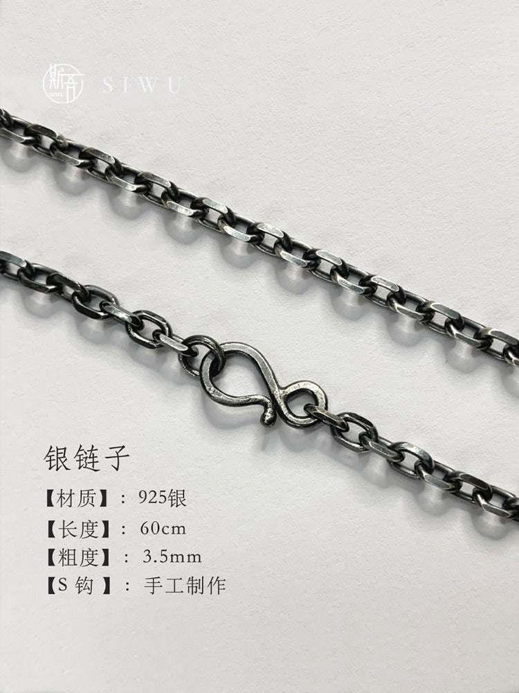 999 Irregular Silver Nugget DIY Melting Gold Vintage Style High-End Necklace Pendant for Men
