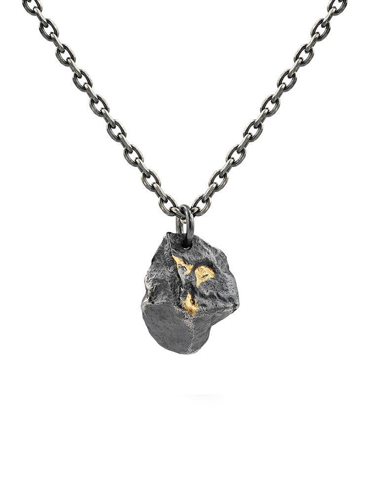 999 Irregular Silver Nugget DIY Melting Gold Vintage Style High-End Necklace Pendant for Men