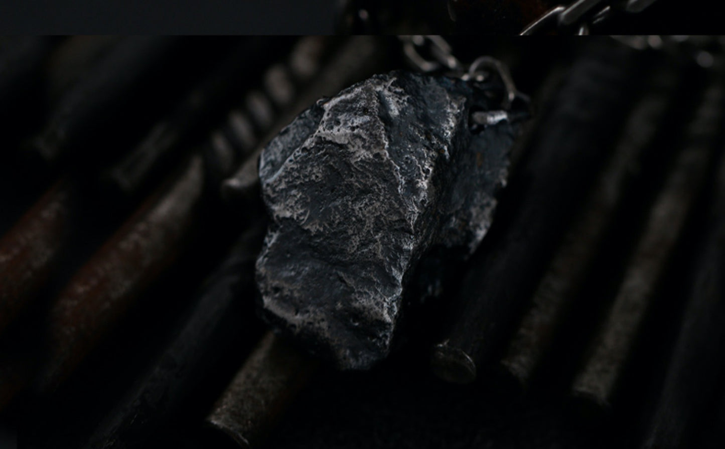 999 Irregular Silver Nugget DIY Melting Gold Vintage Style High-End Necklace Pendant for Men