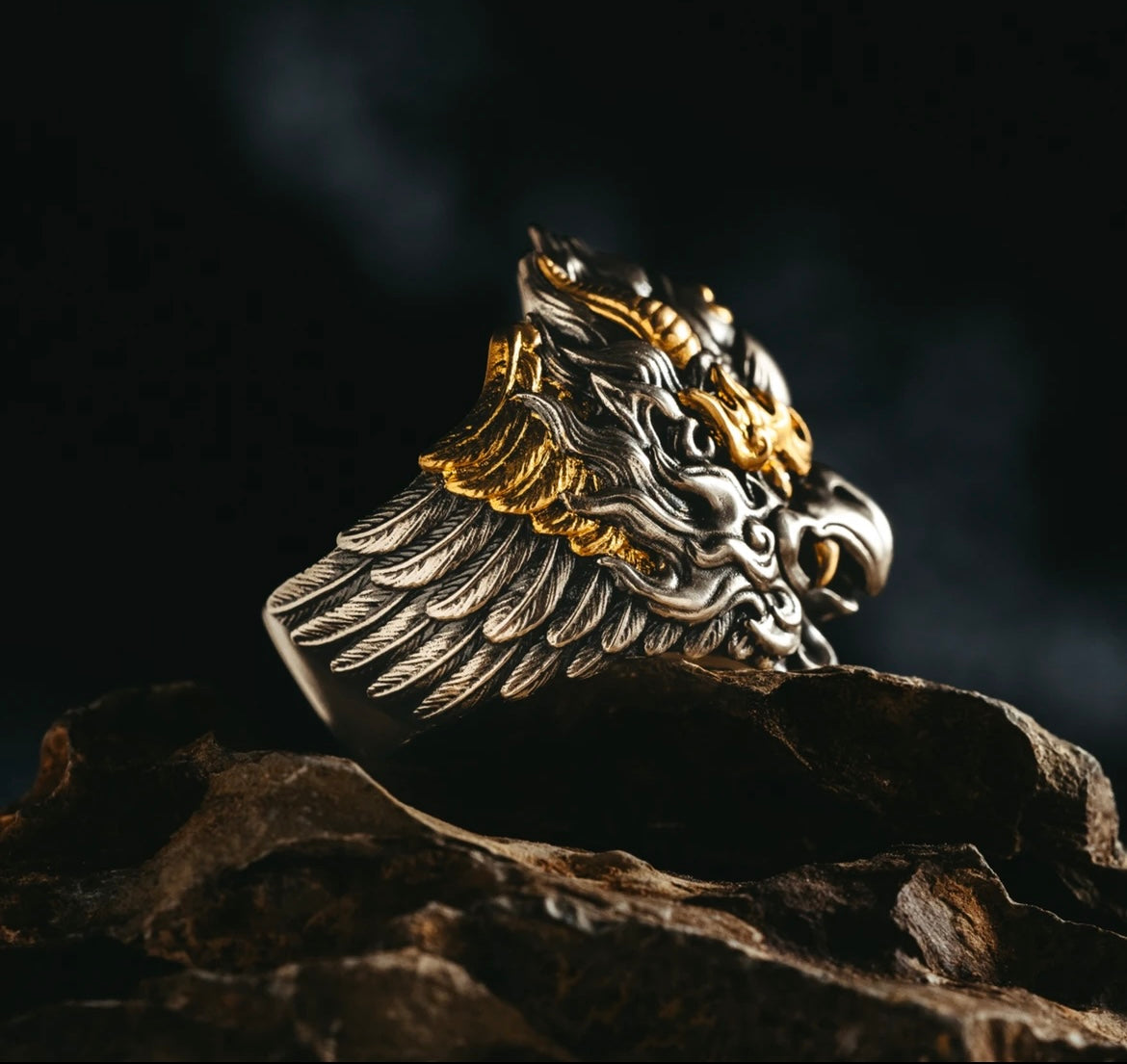 925 Silver Garuda Ring Handmade Original Men's Symbolic Power Design