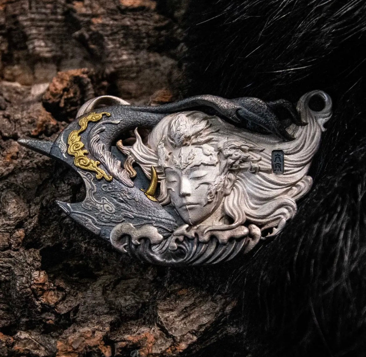 925 Silver Handmade Chinese Mythology Zhuang Zhou Kunpeng Amulet Unique Creative Pendant Necklace