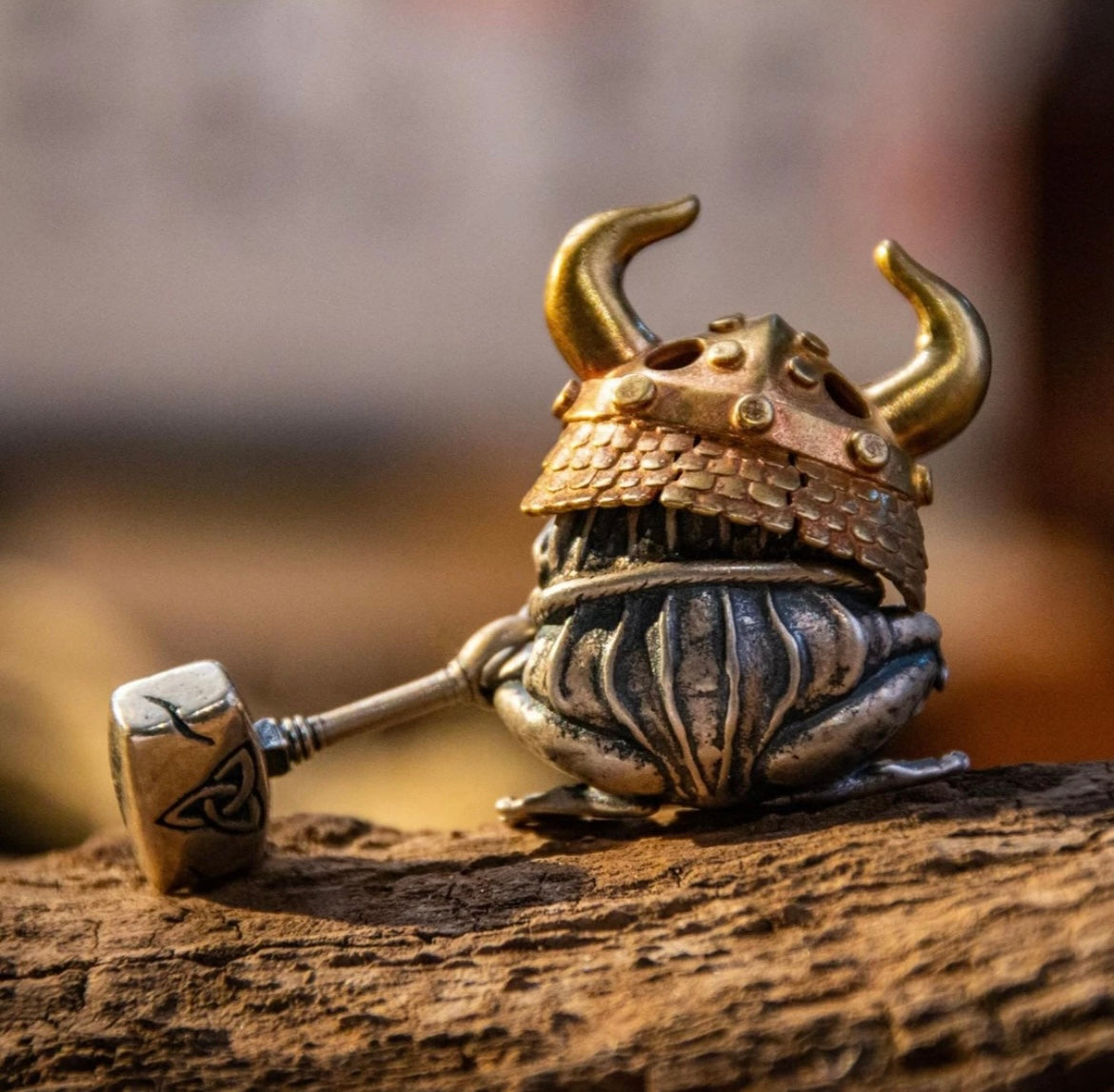 925 Silver Thor's Hammer Frog Warrior Handmade Cute Pendant Children's Gift Necklace