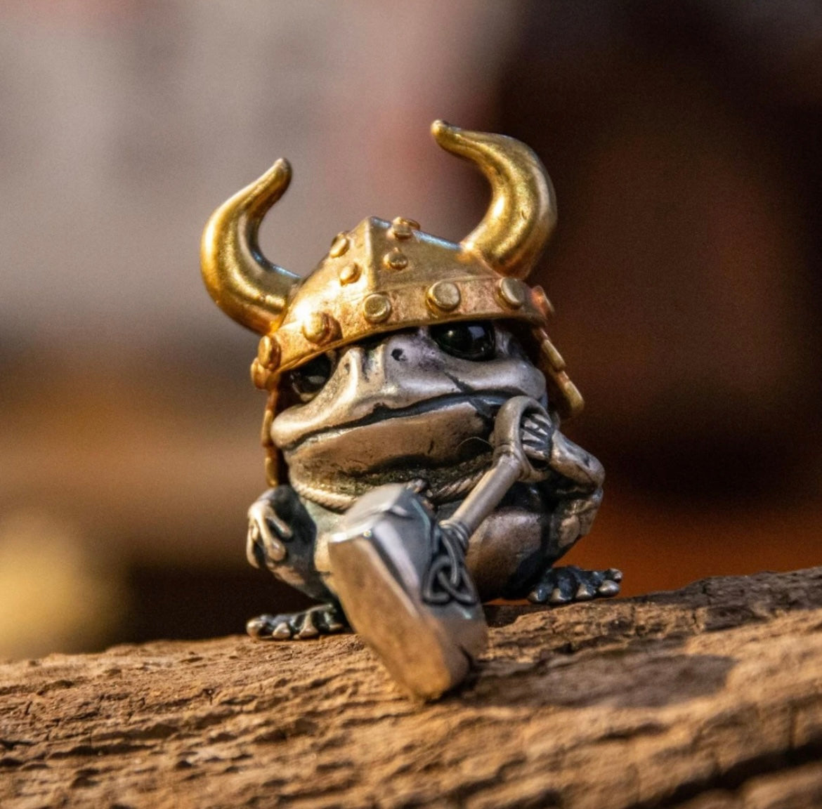 925 Silver Thor's Hammer Frog Warrior Handmade Cute Pendant Children's Gift Necklace