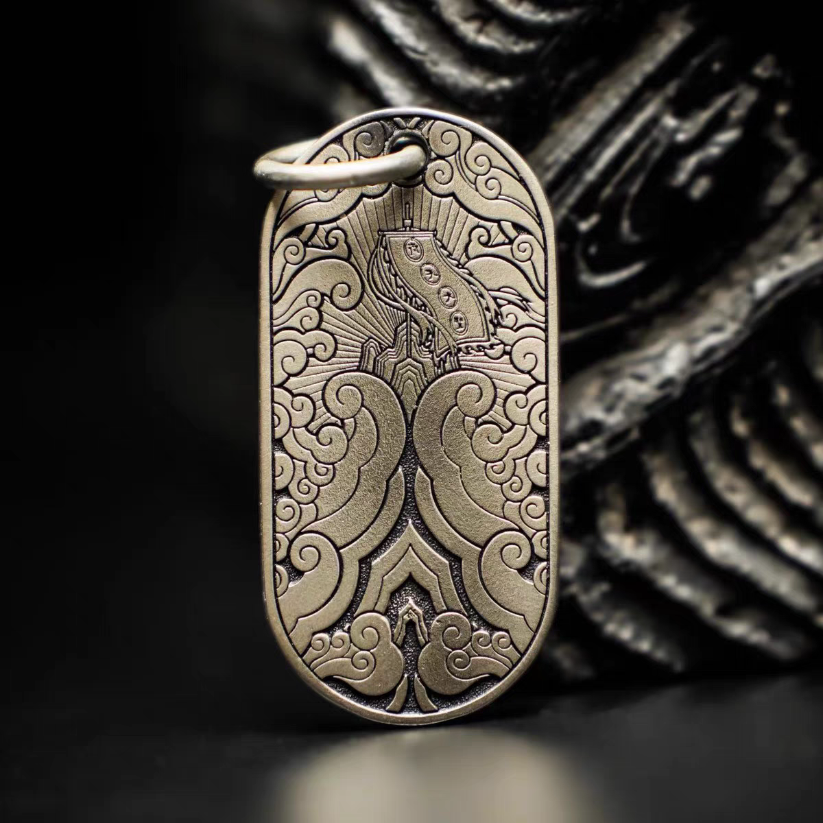 925 Silver Black Mythical Sun Wukong Pendant Amulet Hand-Carved Symbol of Power and Strength