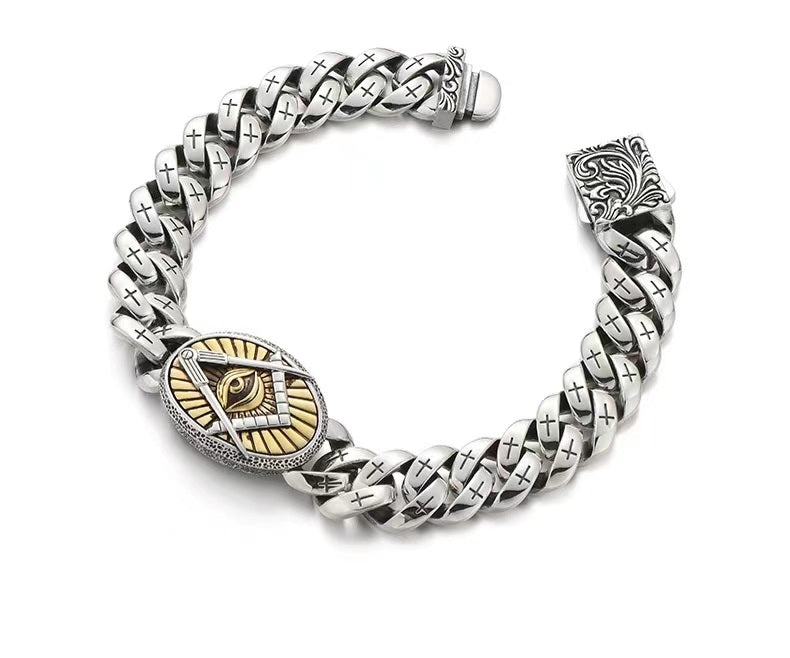 925 Silver Bracelet Eye of Horus Royalty Health and Strength Chain