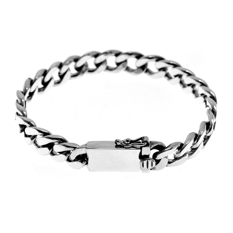 925 Sterling Silver Bracelet Minimalist Punk Style Couple's Gift for Boyfriend